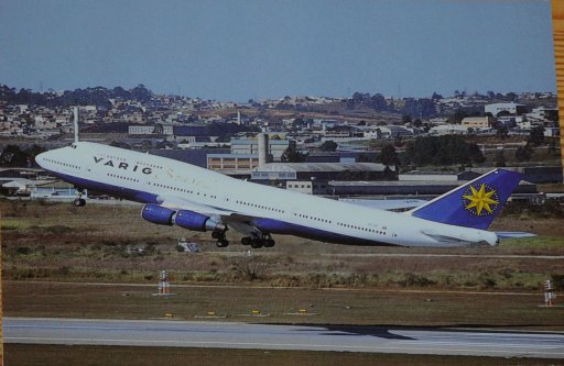 Varig Brasil Boeing 747-300 take off postcard - HOLLANDMEGASTORE