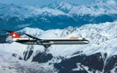 Swissair MD-81 HB-INC postcard