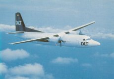 Airline issue postcard - DLT Fokker 50