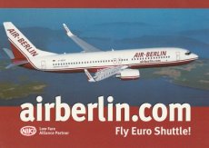 Airline issue postcard - Air Berlin Boeing 737-800 We Fly Europe