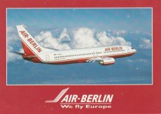 Airline issue postcard - Air Berlin Boeing 737-8 Airline issue postcard - Air Berlin Boeing 737-800 D-ABAU