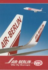 Airline issue postcard - Air Berlin Boeing 737-800 + Niki Airbus
