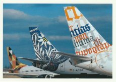 Airline issue postcard - Deutsche BA Boeing 737-300 tails