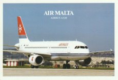 Airline issue postcard - Air Malta Airbus A320