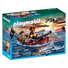 Playmobil Pirates 70493 - Pirate Rowing Boat with Hammer Shark
