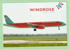 Windrose Airlines Airbus A321 - postcard - Windrose Airlines Airbus A321 - postcard