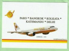 Bhutan Airlines Airbus A319 - postcard