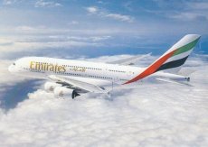 Emirates Airbus A380 - postcard