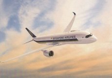 Singapore Airlines Airbus A350 - postcard- Singapore Airlines Airbus A350 - postcard