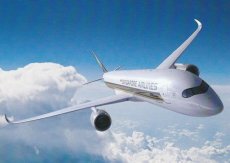 Singapore Airlines Airbus A350 - postcard-- Singapore Airlines Airbus A350 - postcard