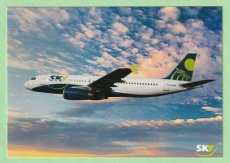 Sky Airline Airbus A320 - postcard-- Sky Airline Airbus A320 - postcard