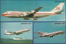 Airline issue postcard - TAP Air Portugal Boeing 707 727 747