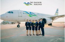 Sky Angkor Airlines Airbus A320 - Crew Stewardess - postcard