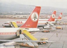 Airline issue postcard - MEA Middle East Airlines Boeing 720 & 707