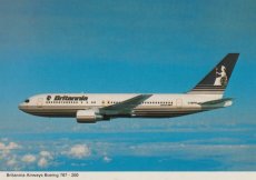 Airline issue postcard - Britannia Airways Boeing 767-200