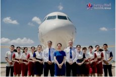 Cambodia Airways - Airbus A319 - Crew Stewardess P Cambodia Airways - Airbus A319 - Crew Stewardess Pilot - postcard