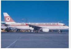 Turkish Airlines Airbus A320 TC-JLC "THY retro cs" - postcard