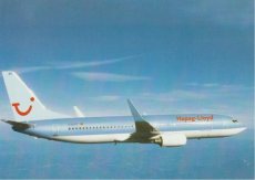 Airline issue postcard - Hapag Lloyd Boeing 737-80 Airline issue postcard - Hapag Lloyd Boeing 737-800
