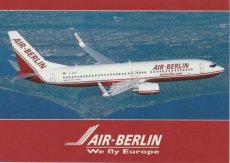 Airline issue postcard - Air Berlin Boeing 737-800 Airline issue postcard - Air Berlin Boeing 737-800 D-ABAF - We Fly Europe