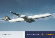 Airline issue postcard - Lufthansa Airbus A340-600 Airline issue postcard - Lufthansa Airbus A340-600