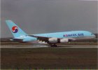 KOREAN AIR AIRBUS A380 F-WWAT POSTCARD