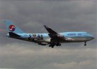 KOREAN AIR BOEING 747-400 british museum HL7488 POSTCARD