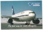 Airline issue postcard - Miat Mongolian A310-300 Airline issue postcard - Miat Mongolian Airlines Airbus A310-300