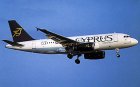 Cyprus Airways Airbus A319 5B-DBP postcard