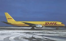 DHL Boeing 757-200 OO-DPJ postcard