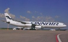 Finnair Airbus A340-300 OH-LQF @ Helsinki postcard