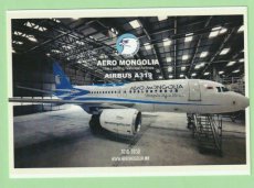 Aero Mongolia Airbus A319 postcard