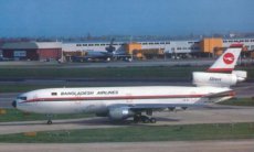 Biman Bangladesh Airlines DC-10 S2-ACO postcard @ London Heathrow