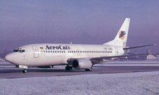 Aerosvit Ukraine Boeing 737-300 UR-GAG postcard