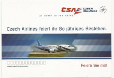 Airline Issue Postcard - CSA Czech Airlines Boeing 737-500