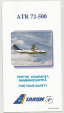 Tarom ATR-72-500 safety card