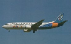 Olympic Airways Boeing 737-400 SX-BKD postcard