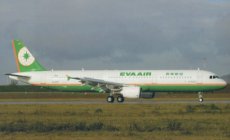 Eva Air Airbus A321 D-AVZD postcard