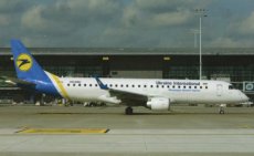 Ukraine International Airlines Embraer 190 UR-EMC postcard