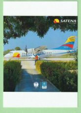 Satena Colombia ATR-42 postcard Satena Colombia ATR-42 - postcard