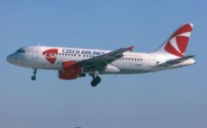 Airline issue postcard - CSA Czech Airlines Airbus A319 OK-NEN