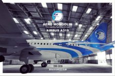 Aero Mongolia Airbus A319 - postcard