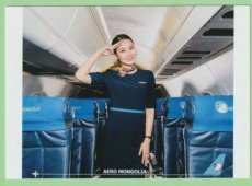 Aero Mongolia - Crew Stewardess - postcard Aero Mongolia - Crew Stewardess - postcard