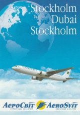 Aerosvit Ukraine Boeing 767-300 flyer Stockholm - Dubai - Stockholm