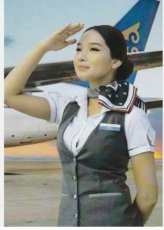 Air Astana Boeing 767-300ER - Crew Stewardess - postcard