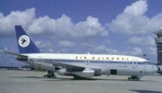 Air Djibouti / Sabena Boeing 737-200 OO-SBQ postcard