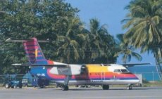 Air Jamaica Express Dash 8-100 6Y-JML @ St. Lucia postcard