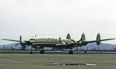 Air Korea Lockheed Constellation HL4003 @ Seoul 1968 - postcard