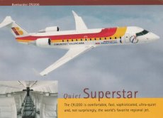 Air Nostrum Iberia Regional Bombardier CRJ 200 information postcard