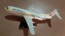 Air Reunion Fokker F-28 1/144 scale aircraft airplane desk model. Model yellowed.