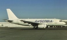 Air Serbia Airbus A319 YR-URS @ Antalya 2022 - postcard